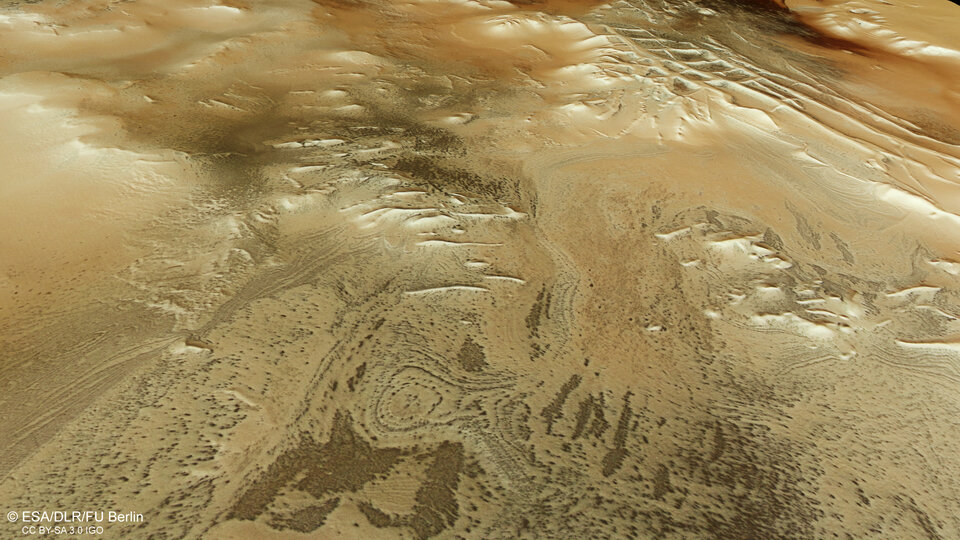 Perspective view of Mars' Inca City. Photo ESA 