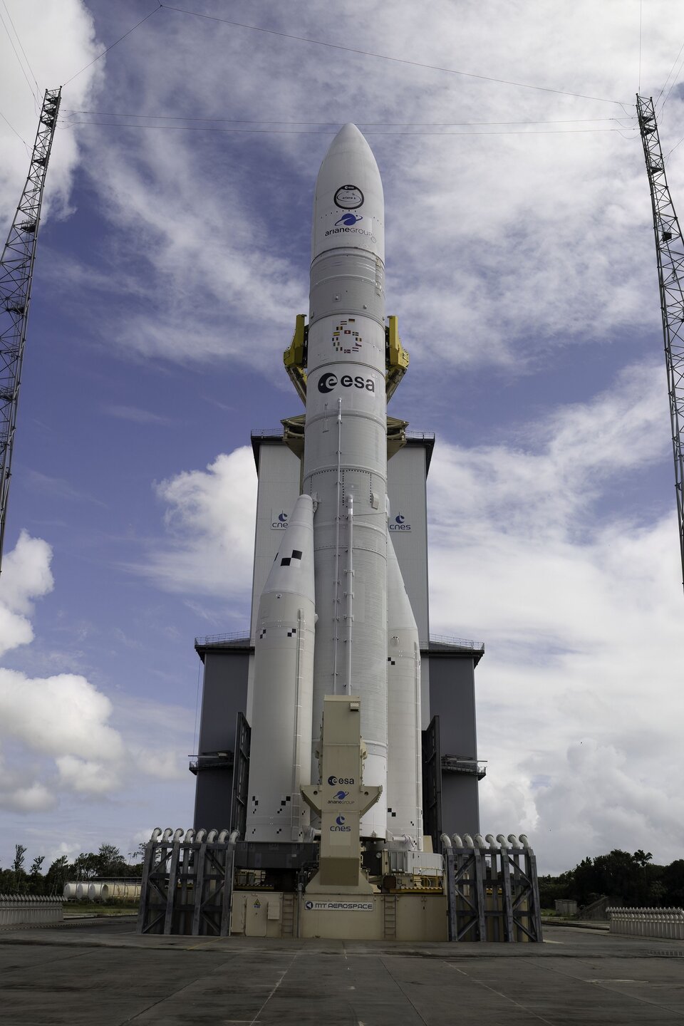 Ariane 6 flight model-1 standing tall