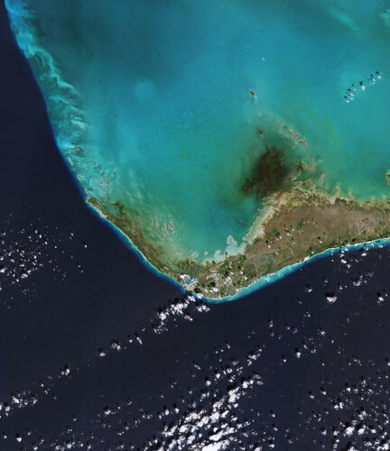 Ahead of World Ocean Day, the Copernicus Sentinel-2 mission takes us over the west of Grand Bahama Island, in the Bahamas.