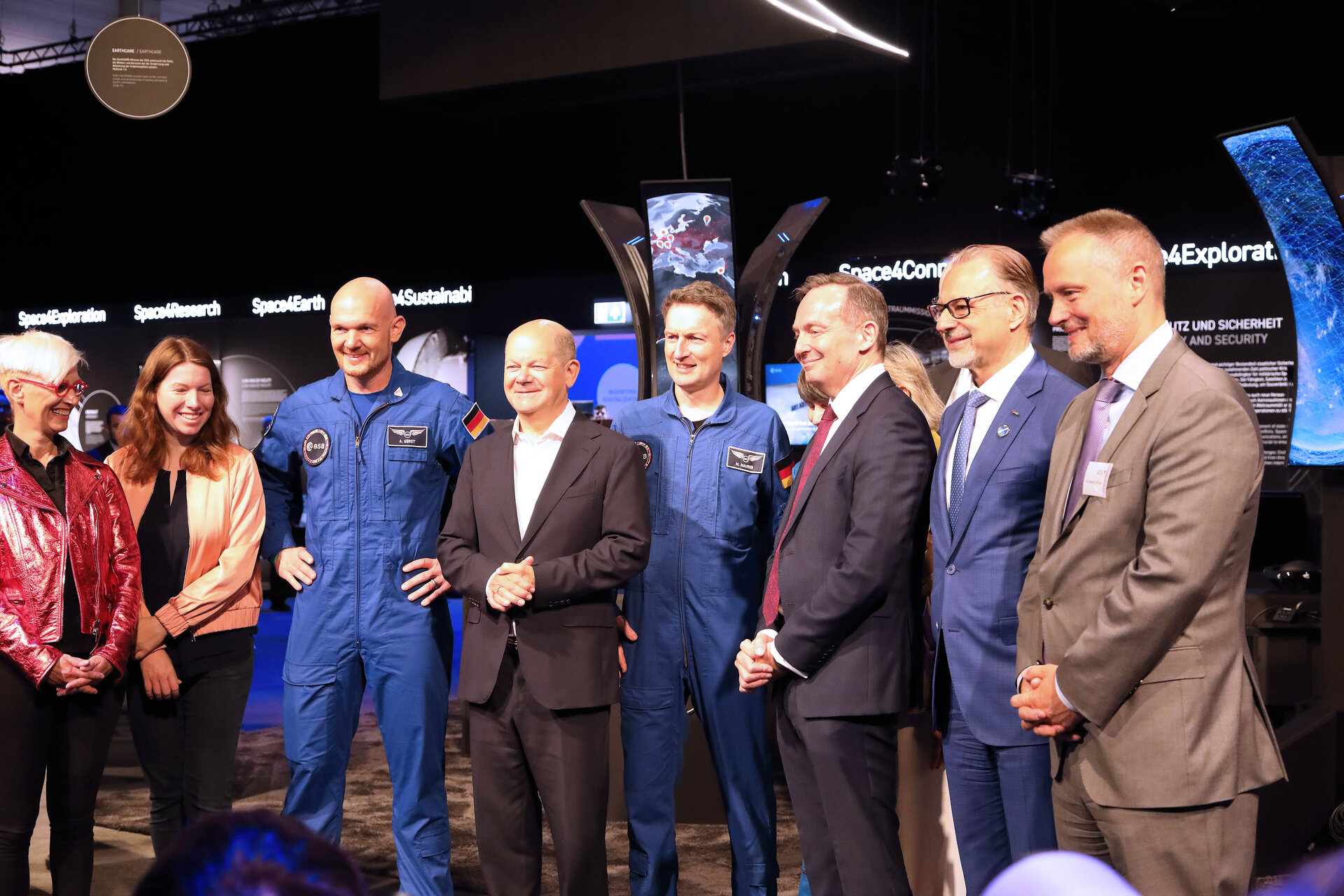 German Federal Chancellor Olaf Scholz during his visit to the Space Pavilion at ILA 2024.  