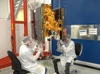 Preparing the Arctic Weather Satellite for shipment