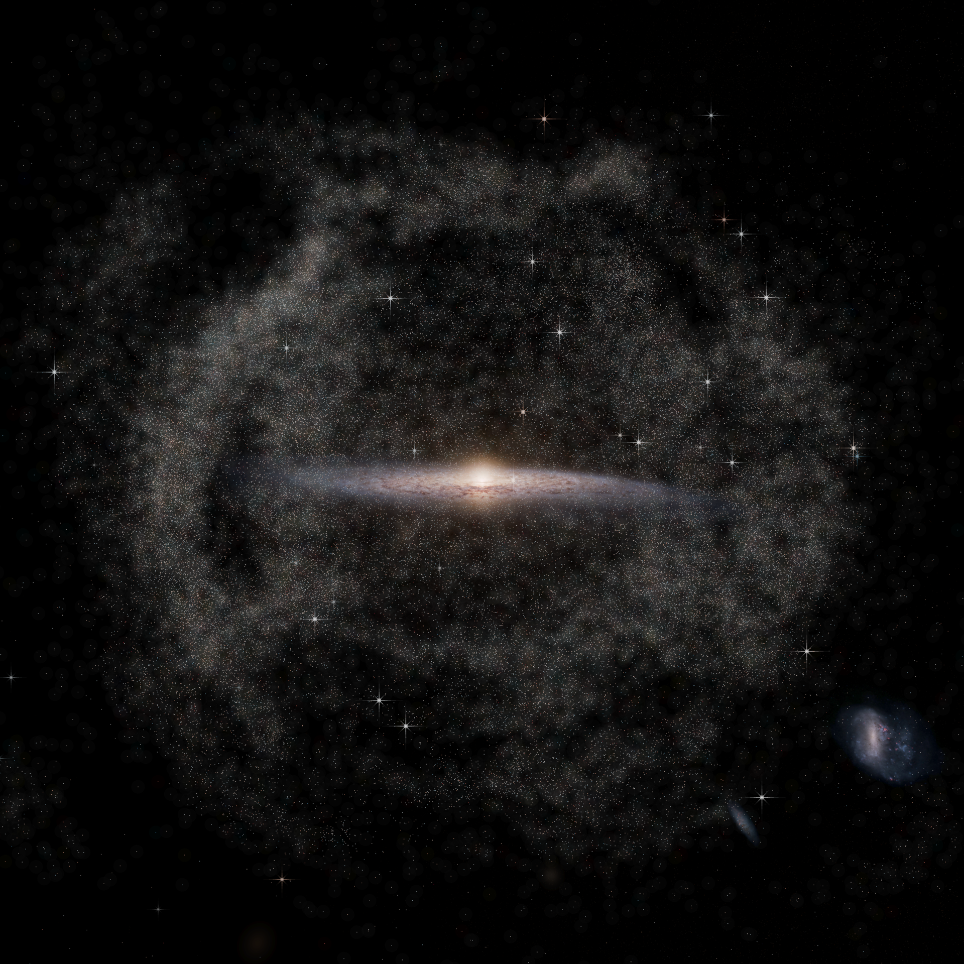 Visualisation of a ‘wrinkly’ halo of stars around the Milky Way
