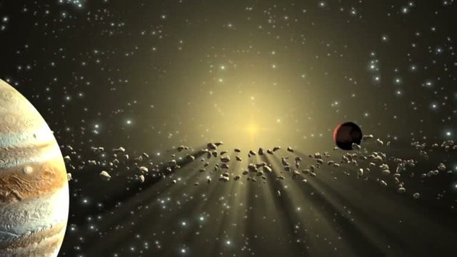 cartoon asteroid belt