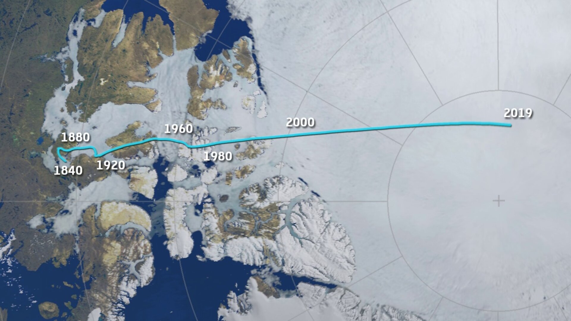 Magnetic North Pole 1840 2019 Pillars 