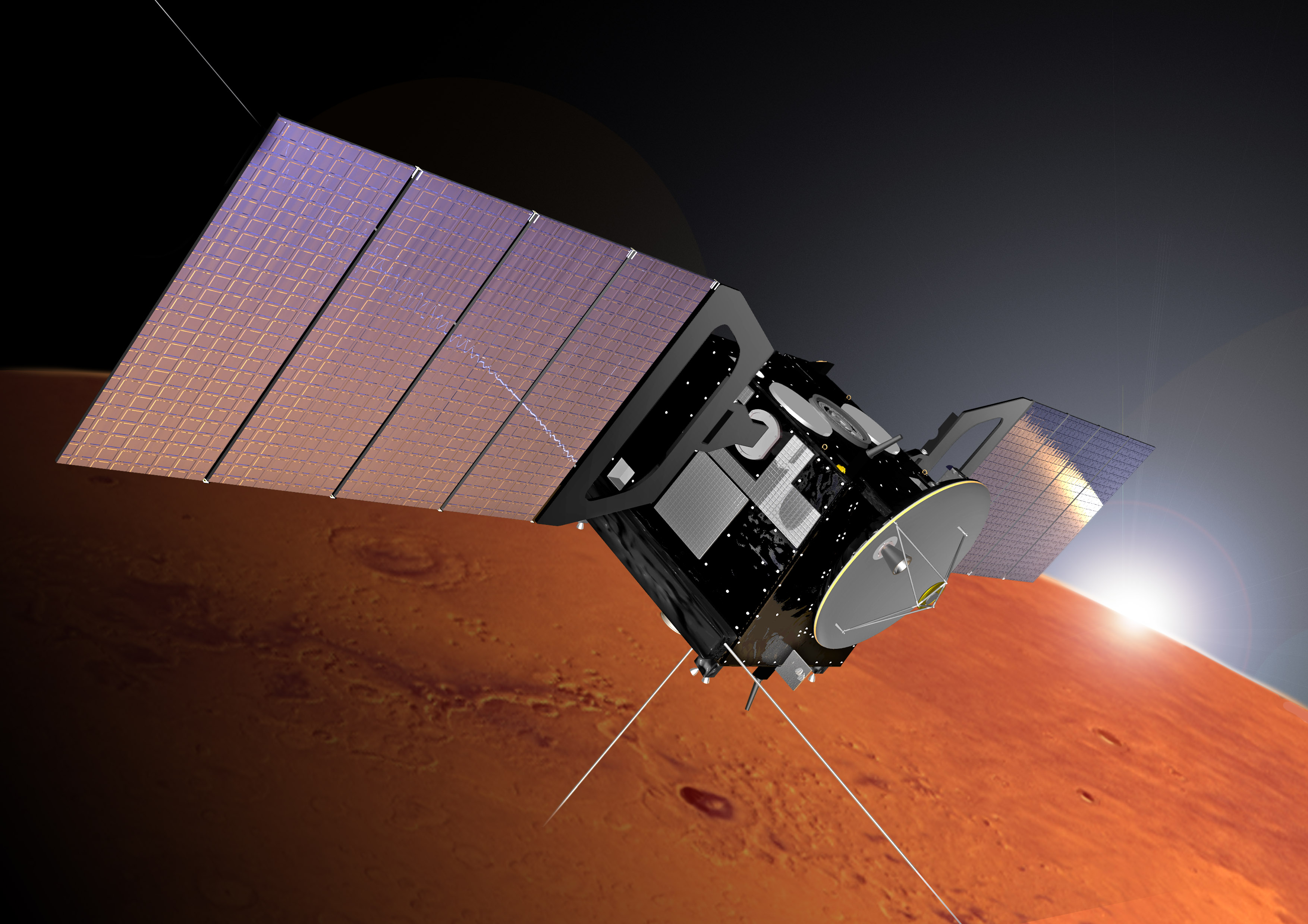 Mars Express launch, artwork. This European Space Agency